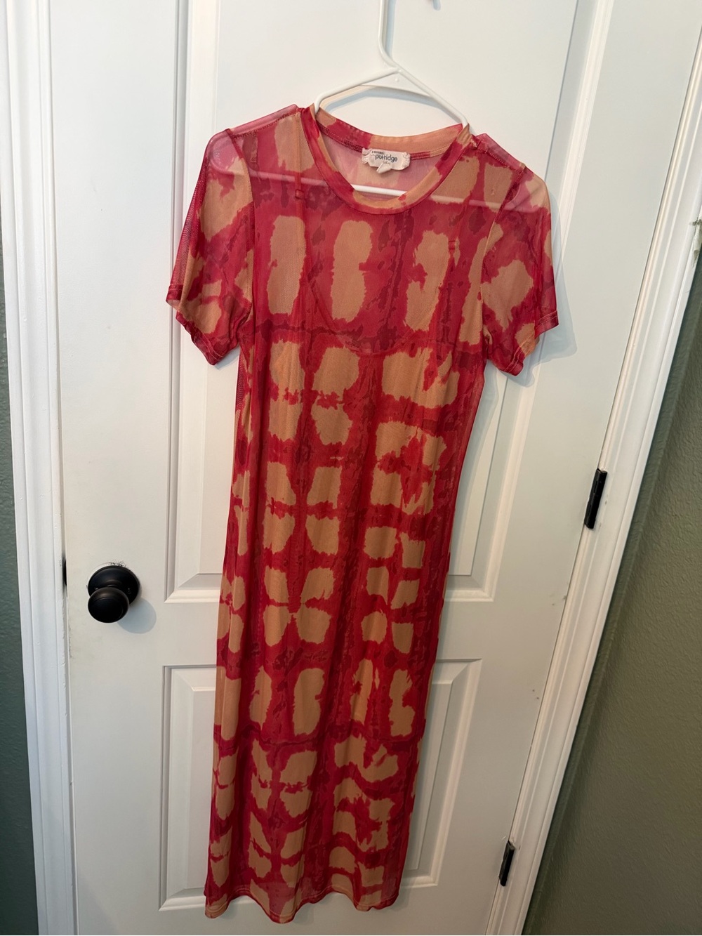 Sheer Patterned Maxi Dress      0078